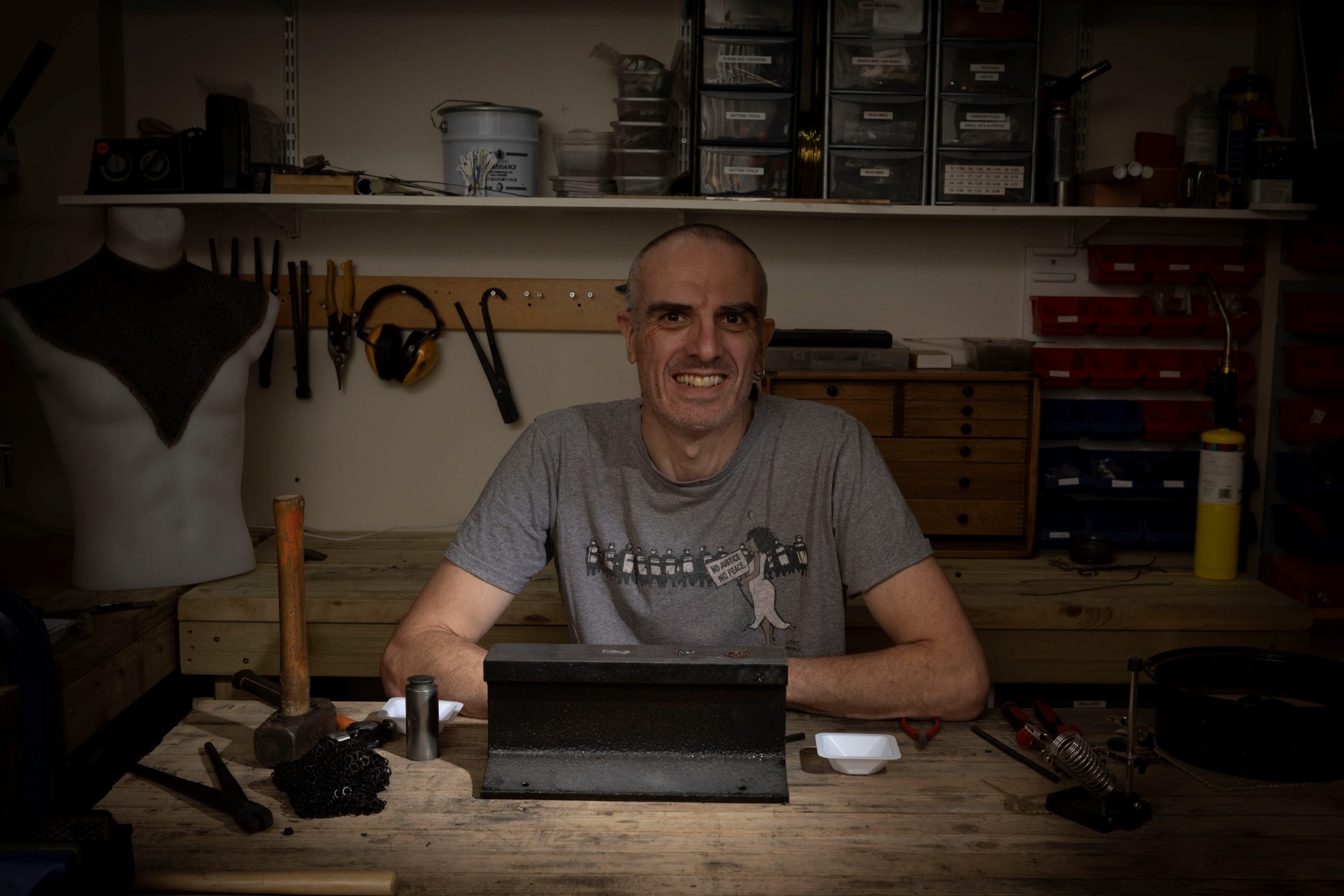 Phil in his workshop Phil in his workshop